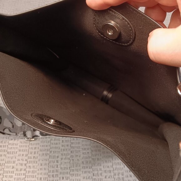 Ahdorned cheetah print guitar strap black faux leather convertible bag purse - Picture 10 of 14